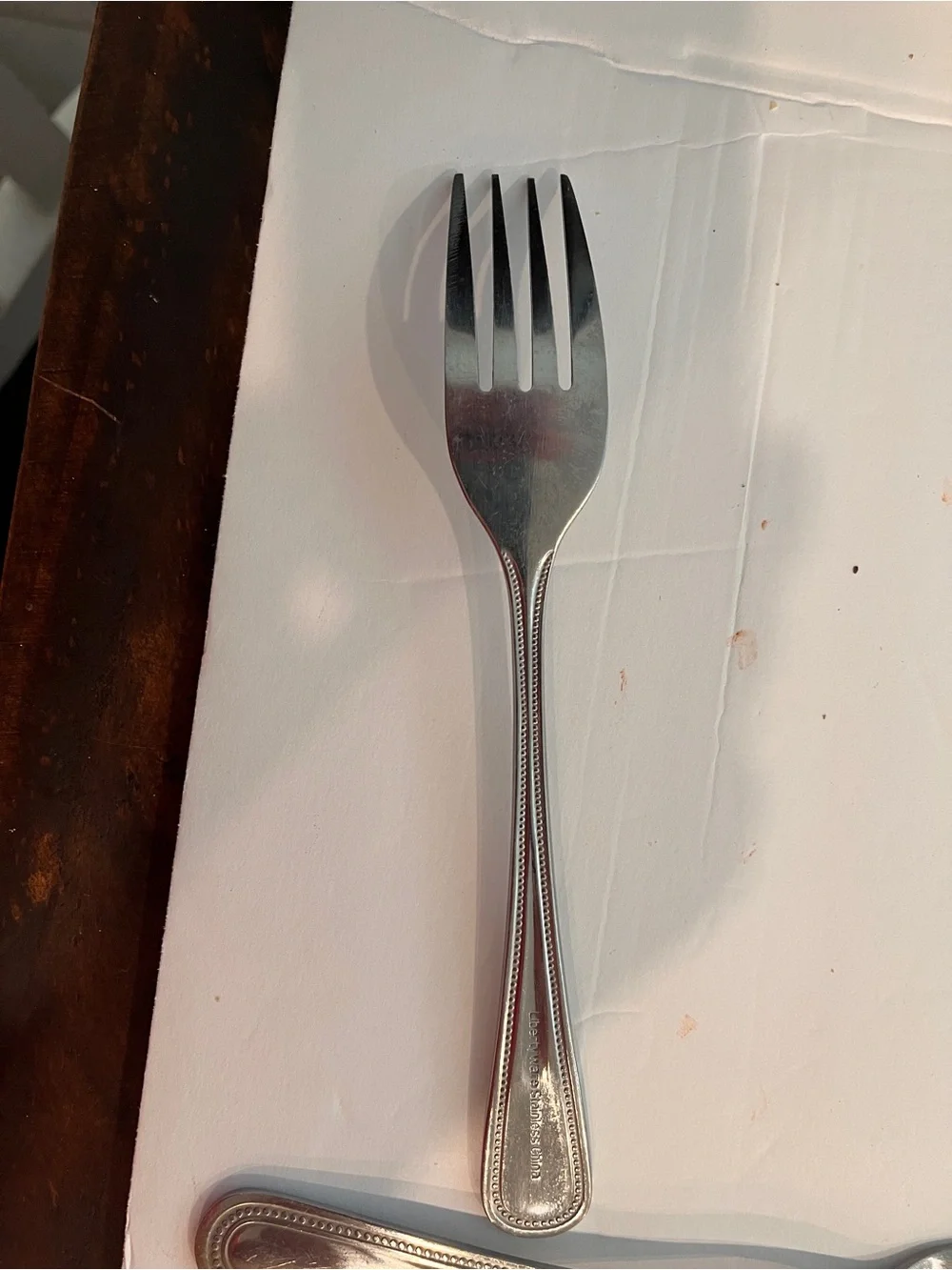 Libertyware Stainless Steel Primrose Dinner Forks with Beaded Handle - Set of 7